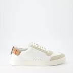 Tênis Baskets en cuir et suède Burberry Branco Homme