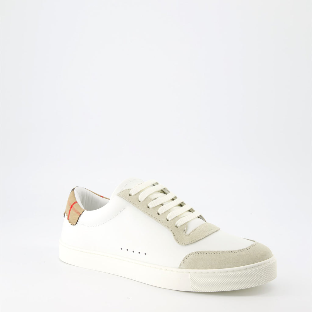 Tênis Baskets en cuir et suède Burberry Branco Homme