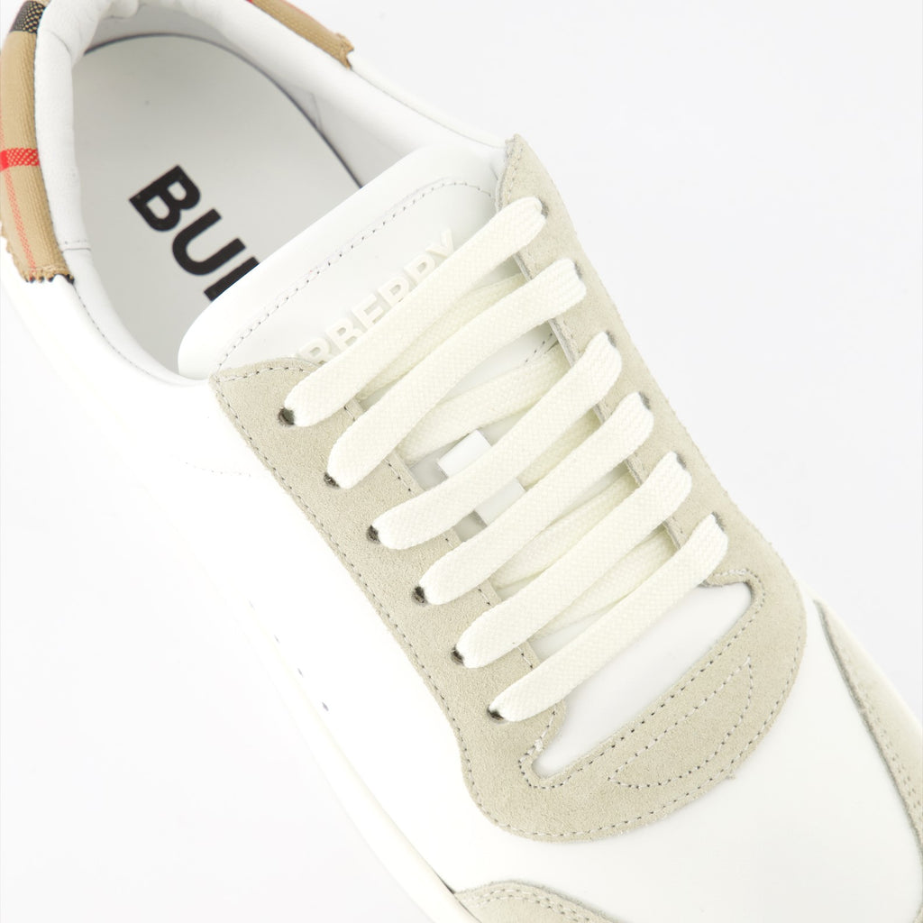 Tênis Baskets en cuir et suède Burberry Branco Homme