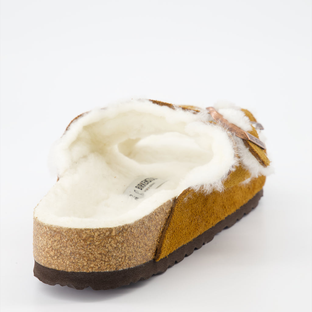 Open shoes Arizona Slippers Birkenstock Brown Man