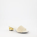 Chaussures ouvertes Mules G Cube en jute 4G Givenchy Beige Femme