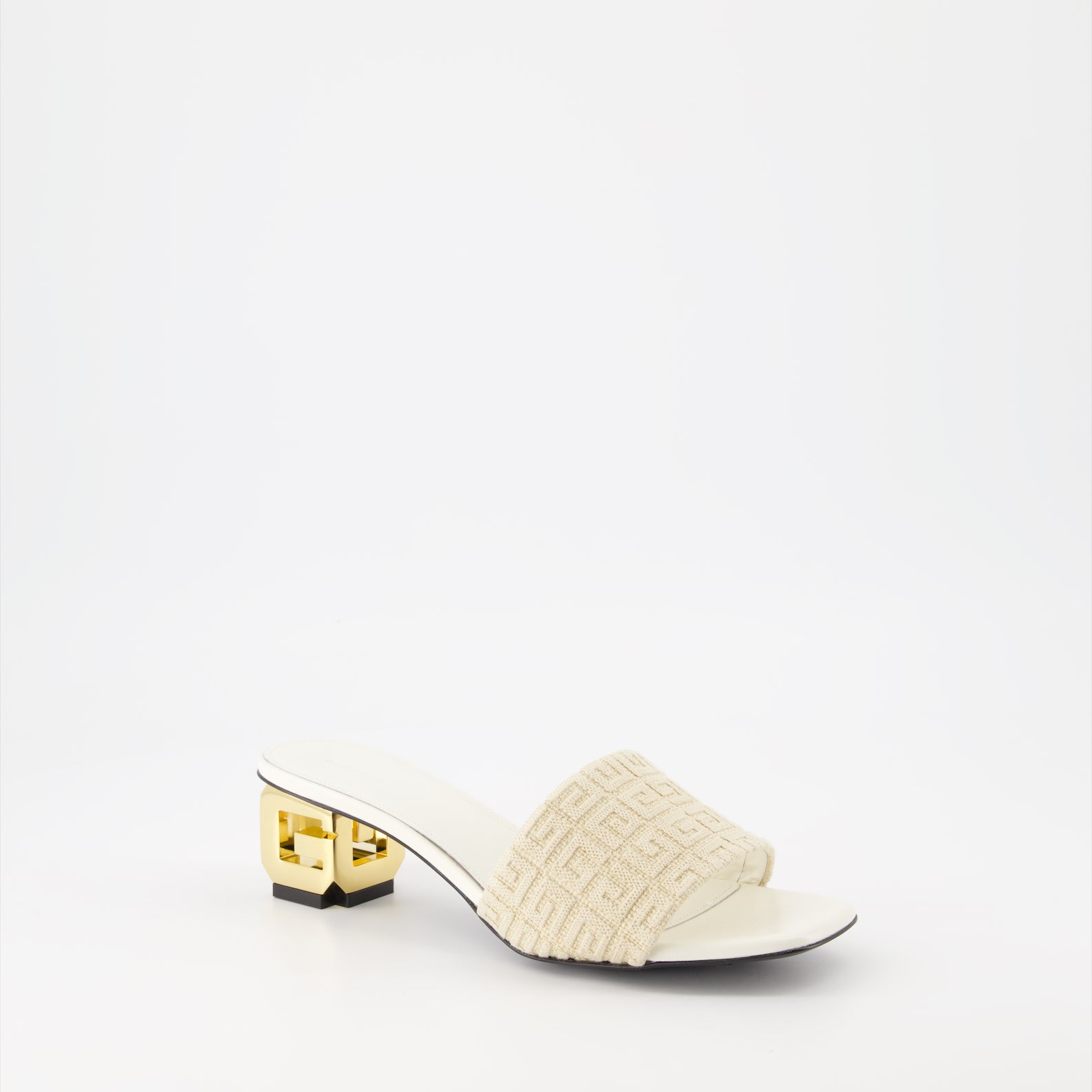 Chaussures ouvertes Mules G Cube en jute 4G Givenchy Beige Femme