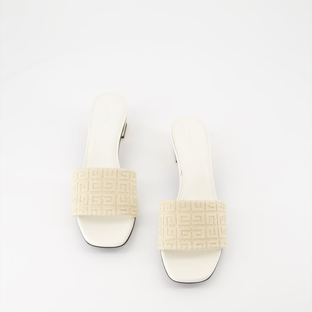 Chaussures ouvertes Mules G Cube en jute 4G Givenchy Beige Femme