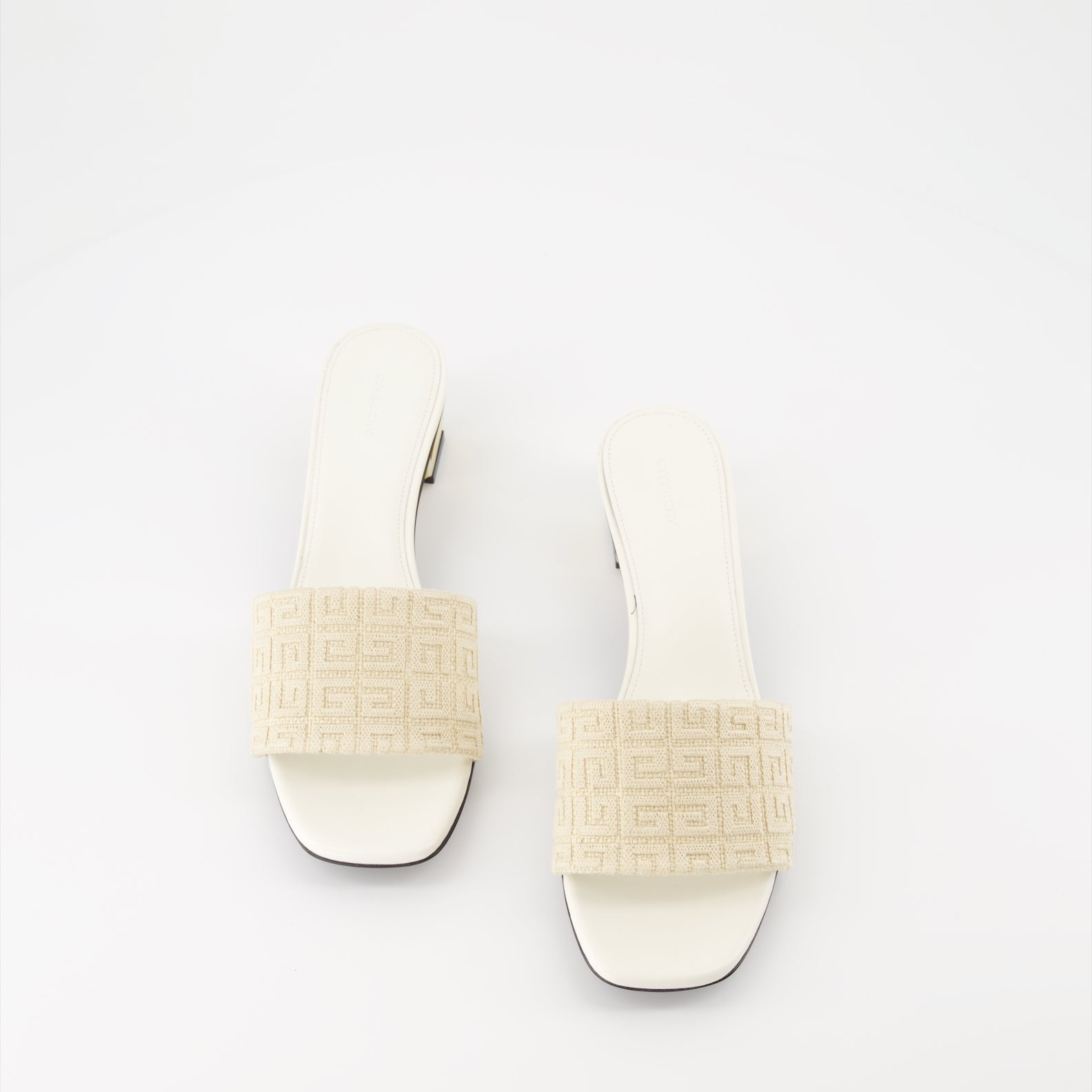 Chaussures ouvertes Mules G Cube en jute 4G Givenchy Beige Femme