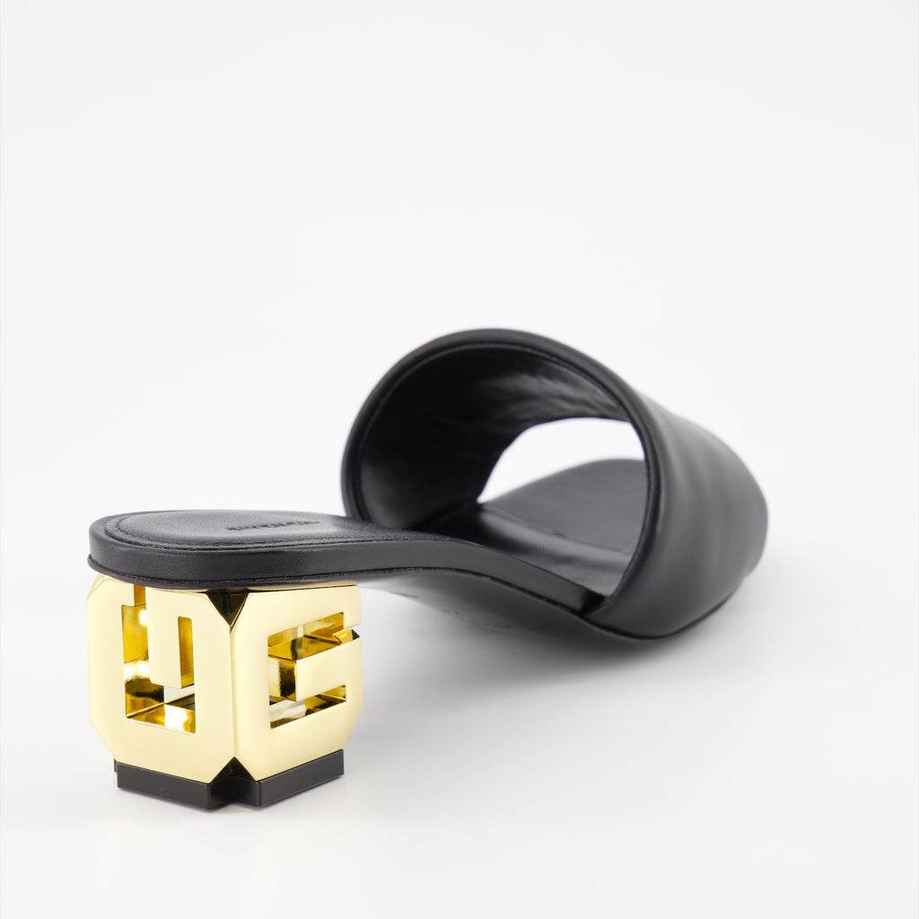 Offene schuhe Mules à logo Givenchy Schwarz Femme