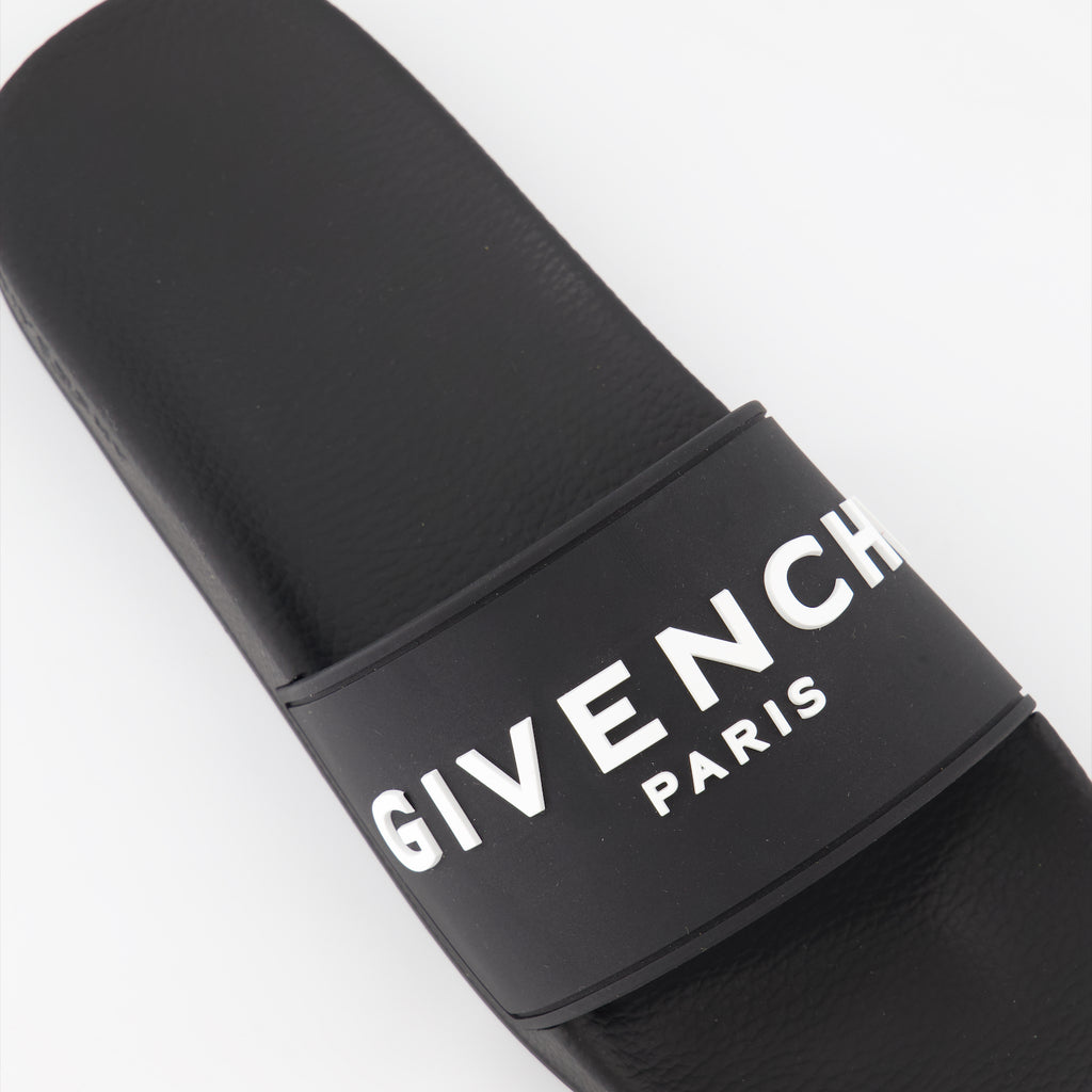 Open shoes Logo sandals Givenchy Black Man
