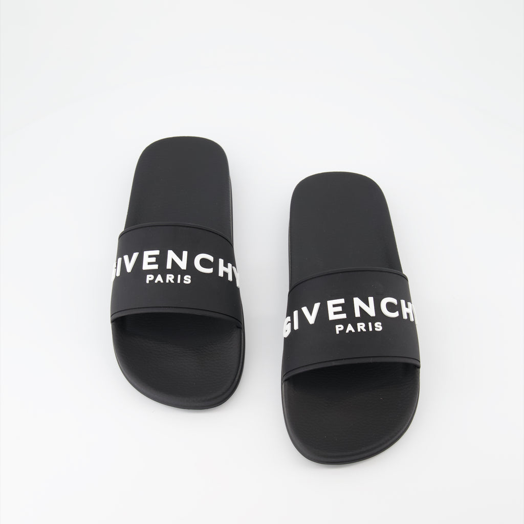 Open shoes Logo sandals Givenchy Black Man