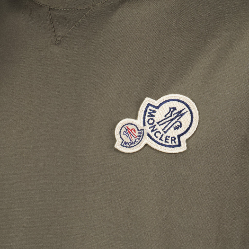 T-shirts Double logo t-shirt Moncler Khaki Man