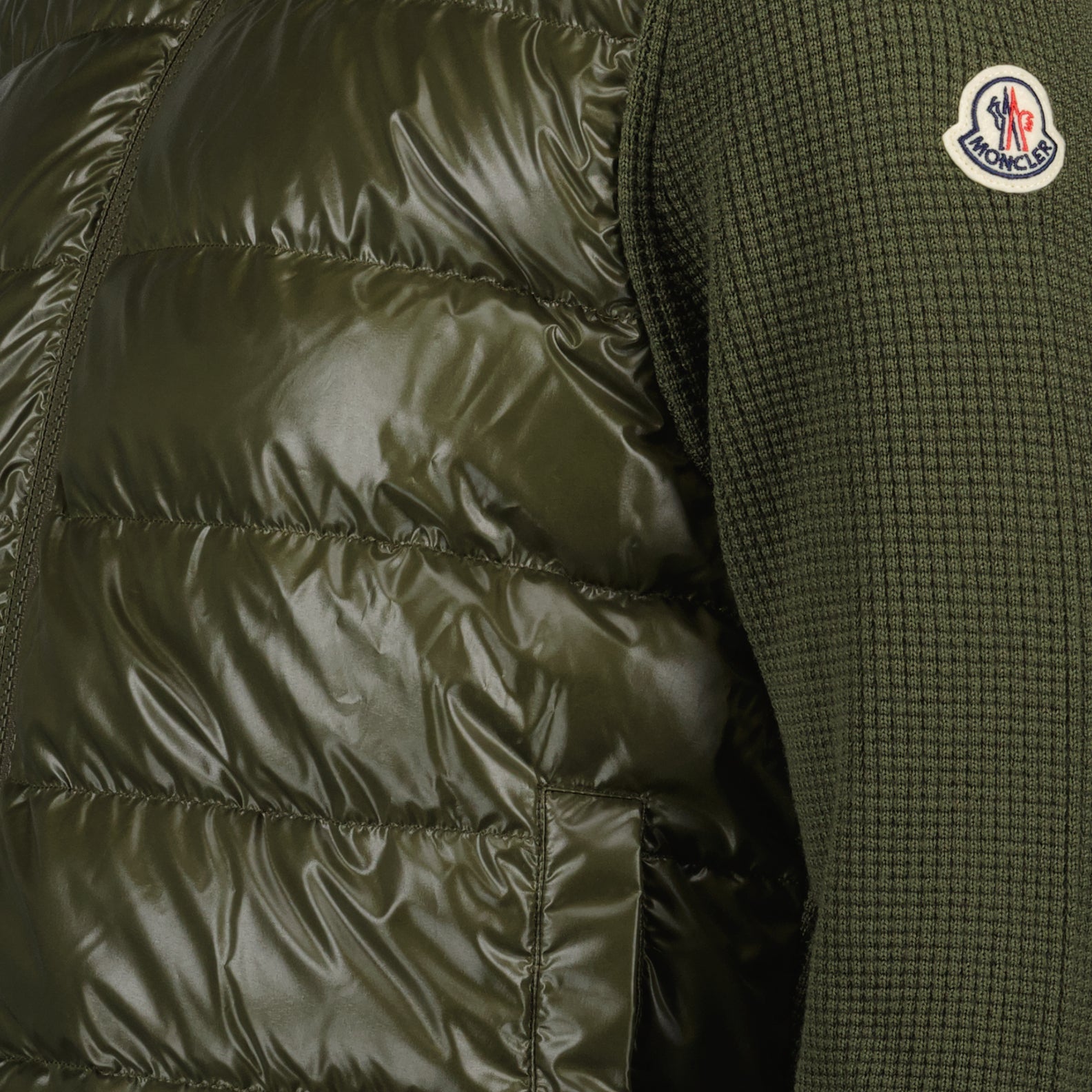 Vestes Veste bi-matière Moncler Vert Homme