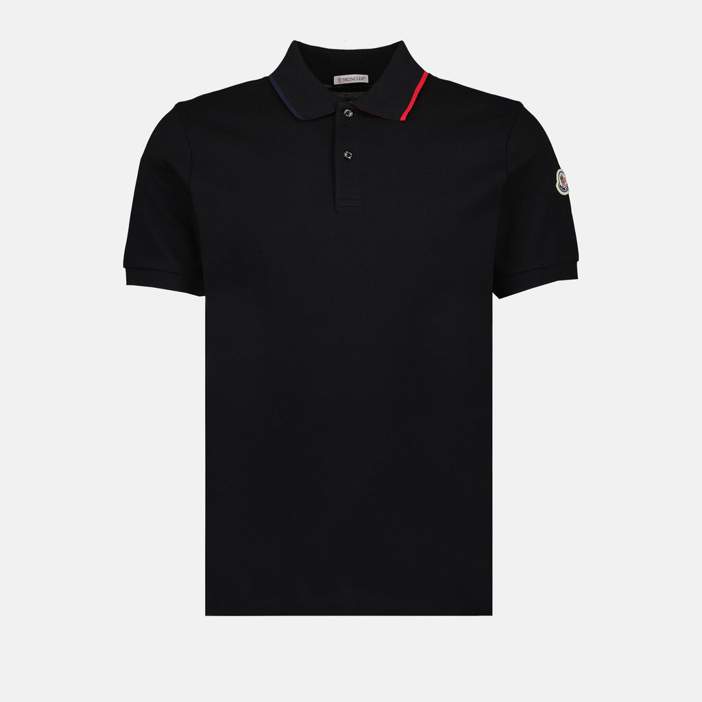 Polo shirts Polo shirt with logo and piping Moncler Black Man