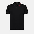 Polo shirts Polo shirt with logo and piping Moncler Black Man