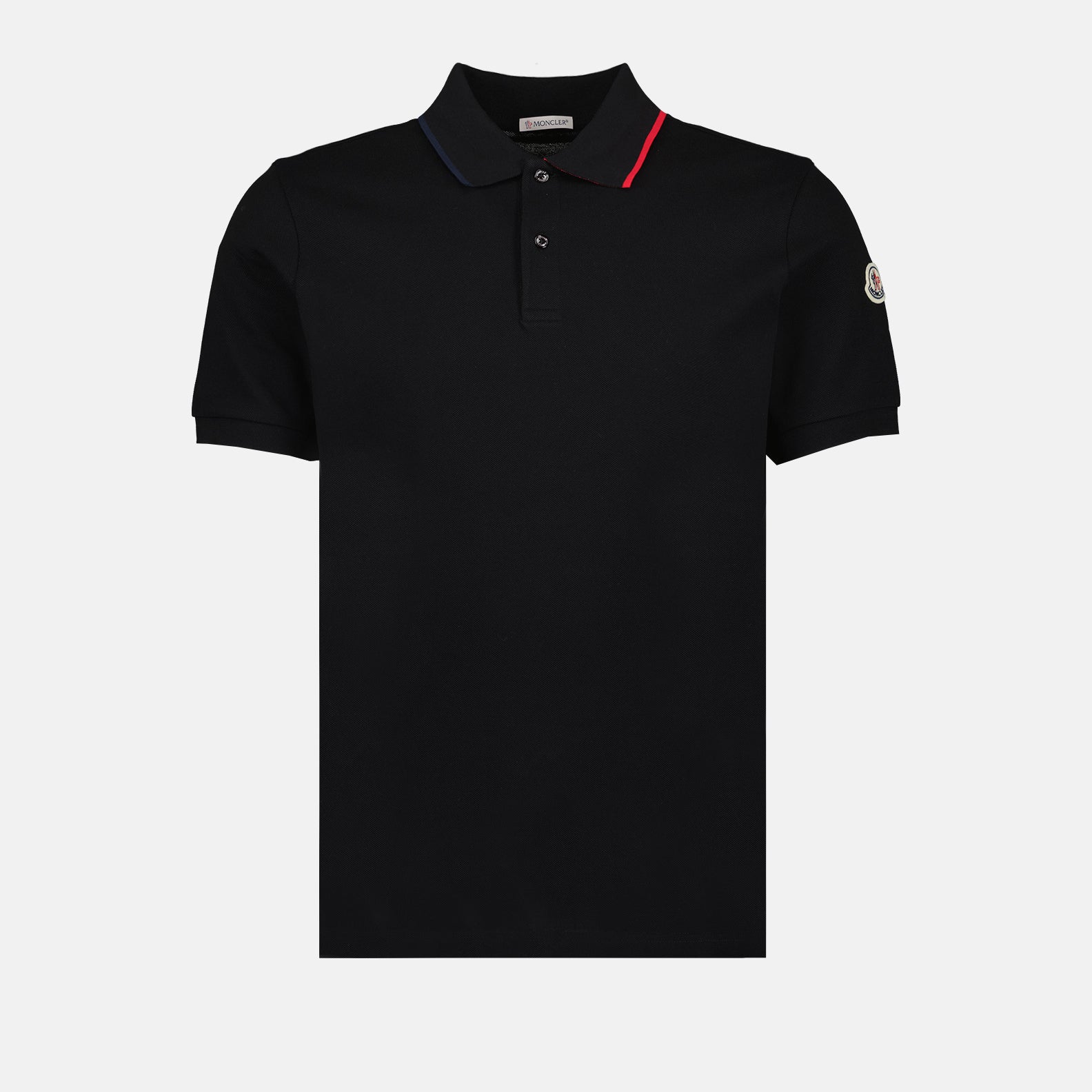 Polo shirts Polo shirt with logo and piping Moncler Black Man