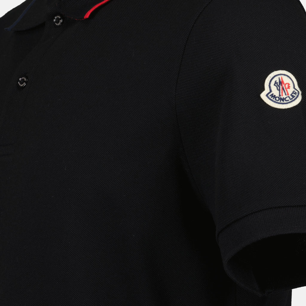 Polo shirts Polo shirt with logo and piping Moncler Black Man