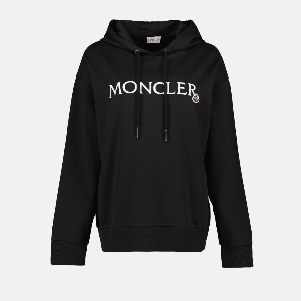 Sweatshirts Sweat à capuche double logo Moncler Noir Femme