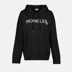 Sweatshirts Sweat à capuche double logo Moncler Noir Femme