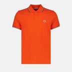 Polos Polo à logo et liseré Moncler Orange Homme