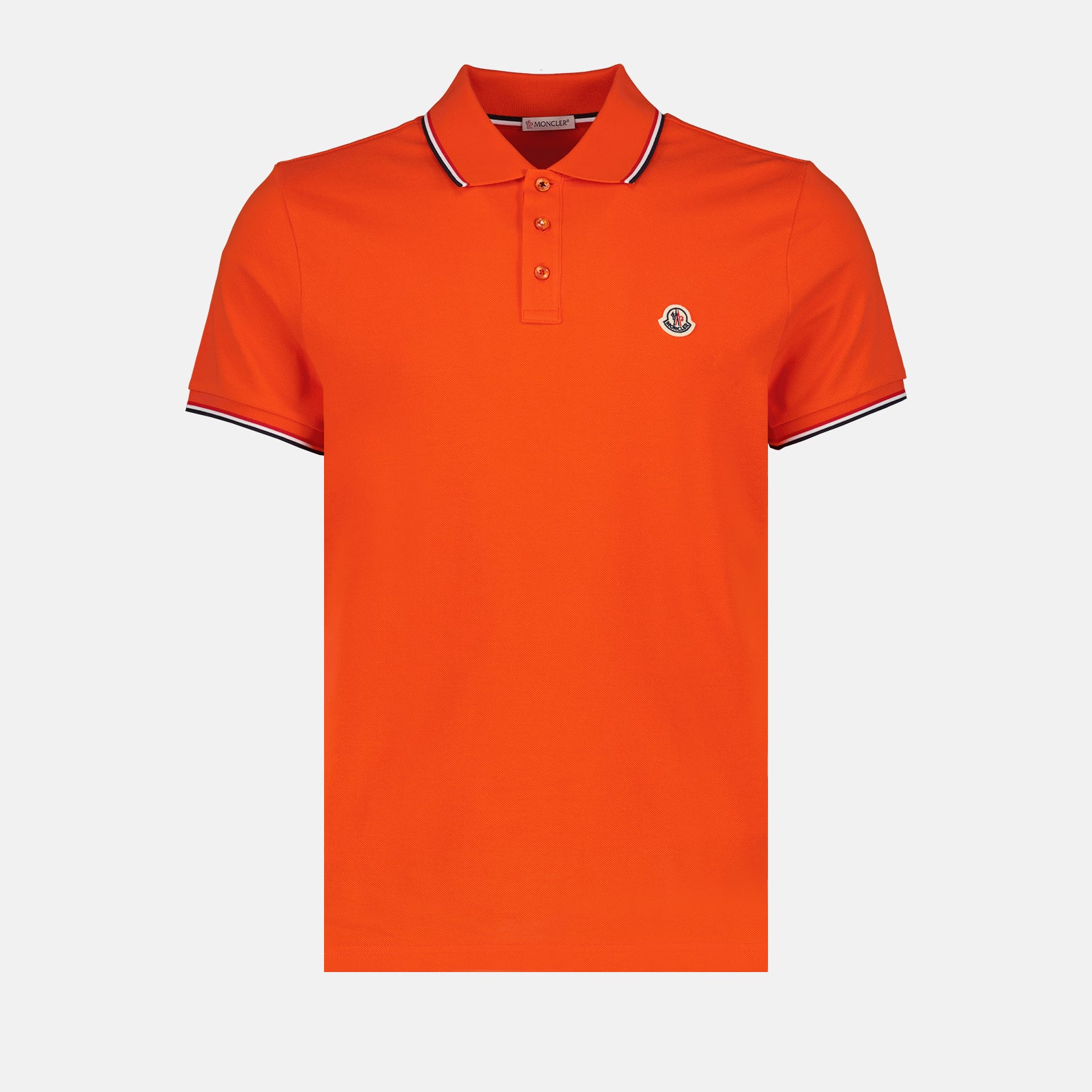 Polos Polo à logo et liseré Moncler Orange Homme