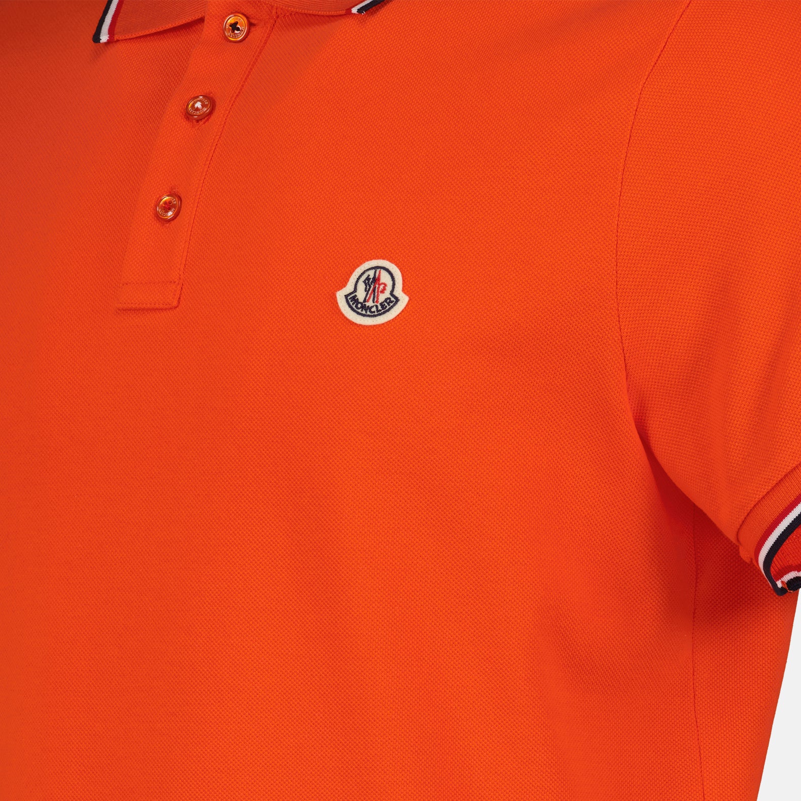 Polos Polo à logo et liseré Moncler Orange Homme