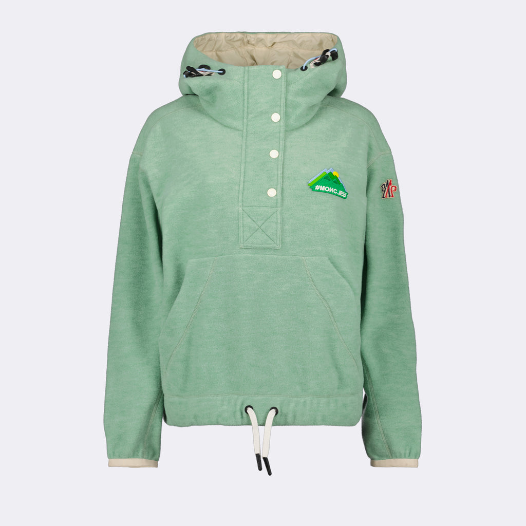 Sweatshirts Sweatshirt en velours Moncler Grenoble Vert Femme