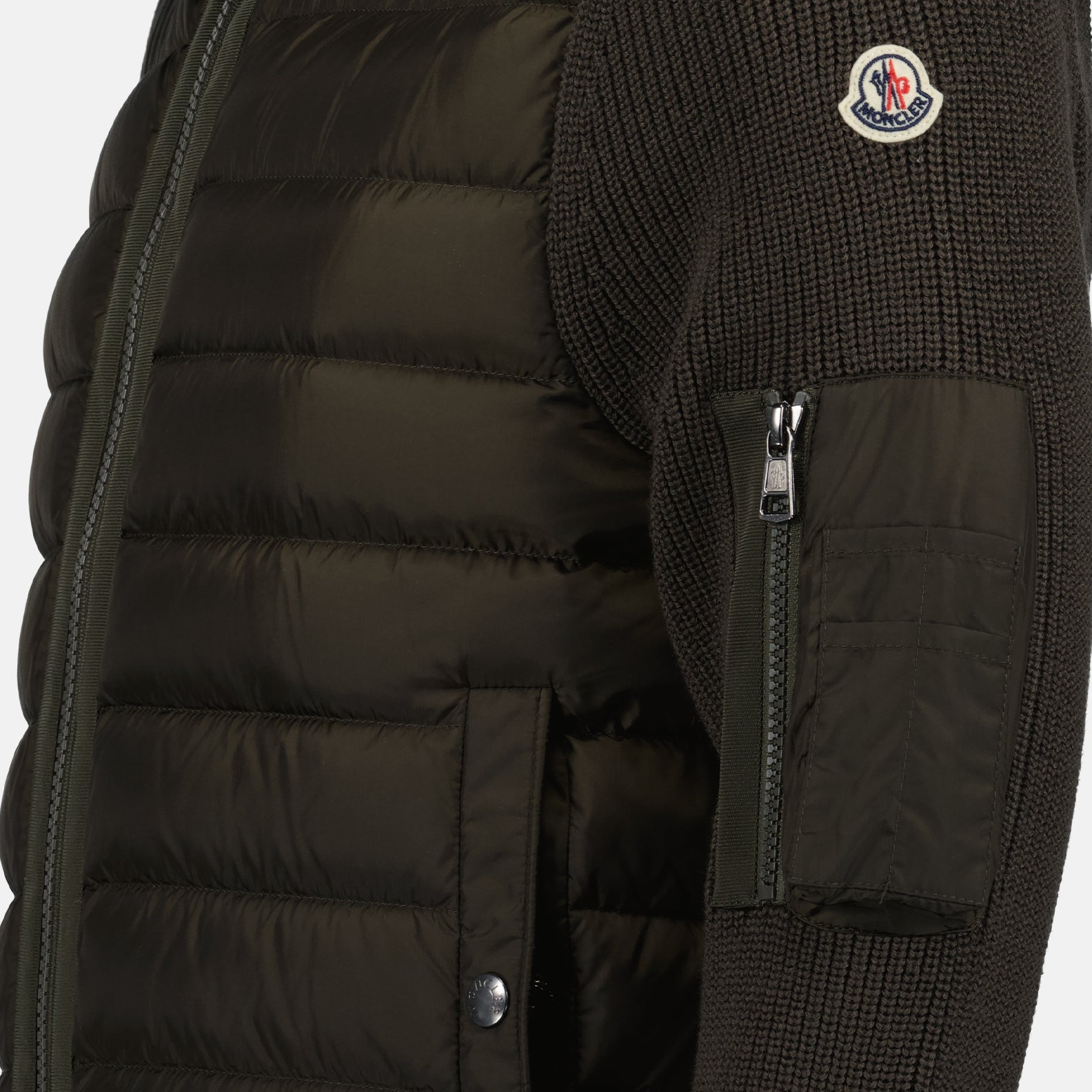 Vestes Veste bi-matière Moncler Vert Homme