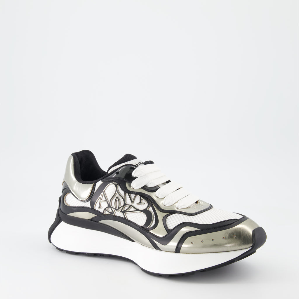 Sneaker Baskets Sprint Runner Alexander McQueen Plata Homme