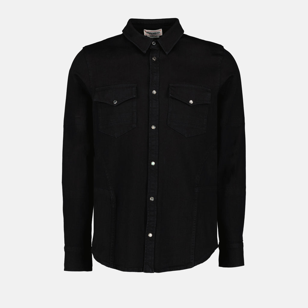 Hemden Chemise en denim Alexander McQueen Schwarz Homme