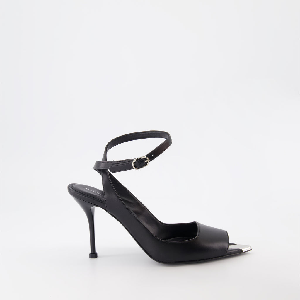 Scarpe aperte Sandales à talon Punk Alexander McQueen Nero Femme