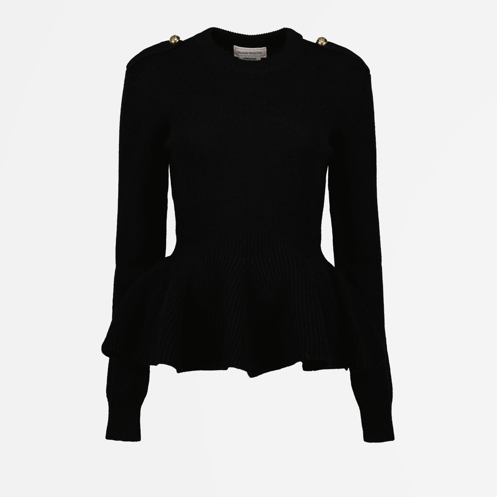 Strickwaren Pull à volants Alexander McQueen Schwarz Femme