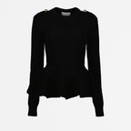 Strickwaren Pull à volants Alexander McQueen Schwarz Femme