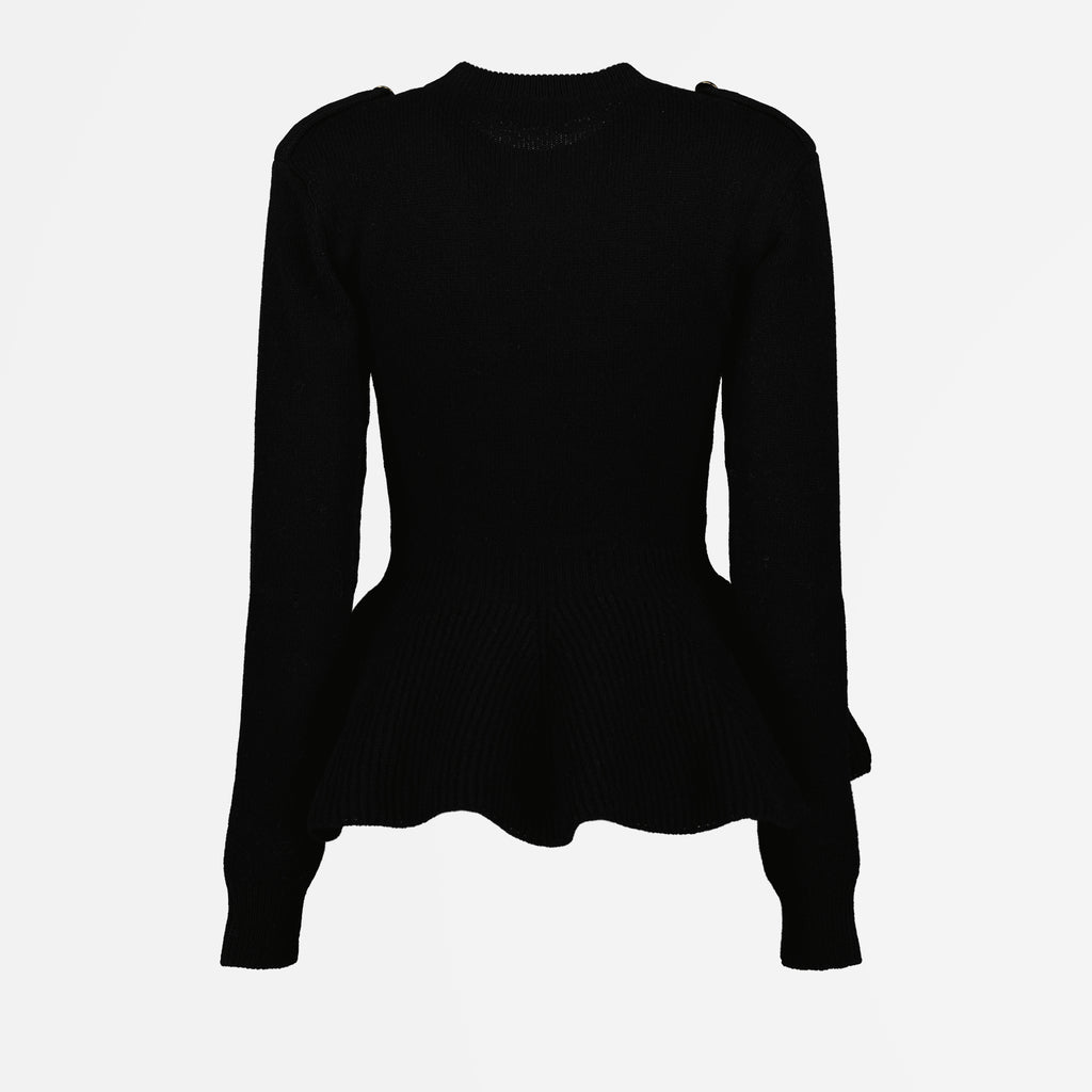 Strickwaren Pull à volants Alexander McQueen Schwarz Femme