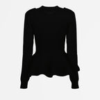 Strickwaren Pull à volants Alexander McQueen Schwarz Femme