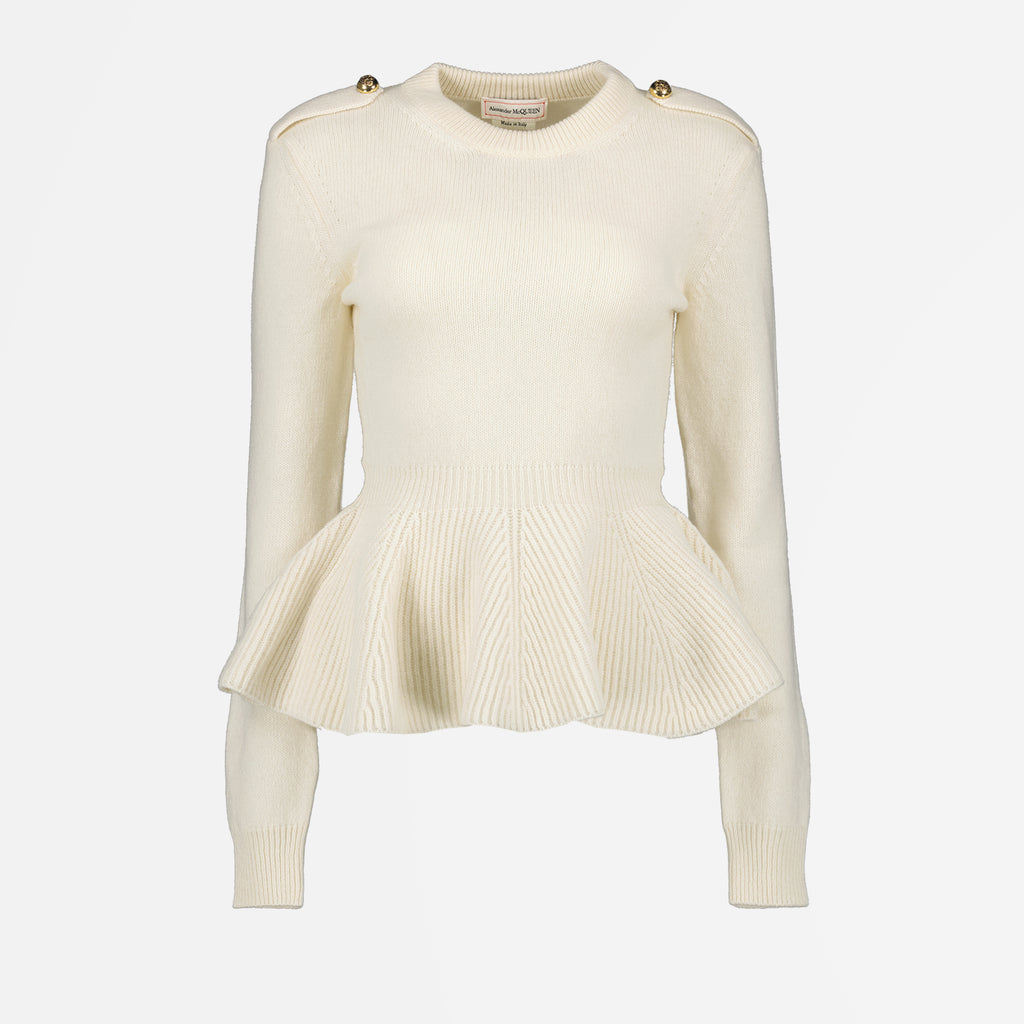 Strickwaren Pull à volants Alexander McQueen Beige Femme