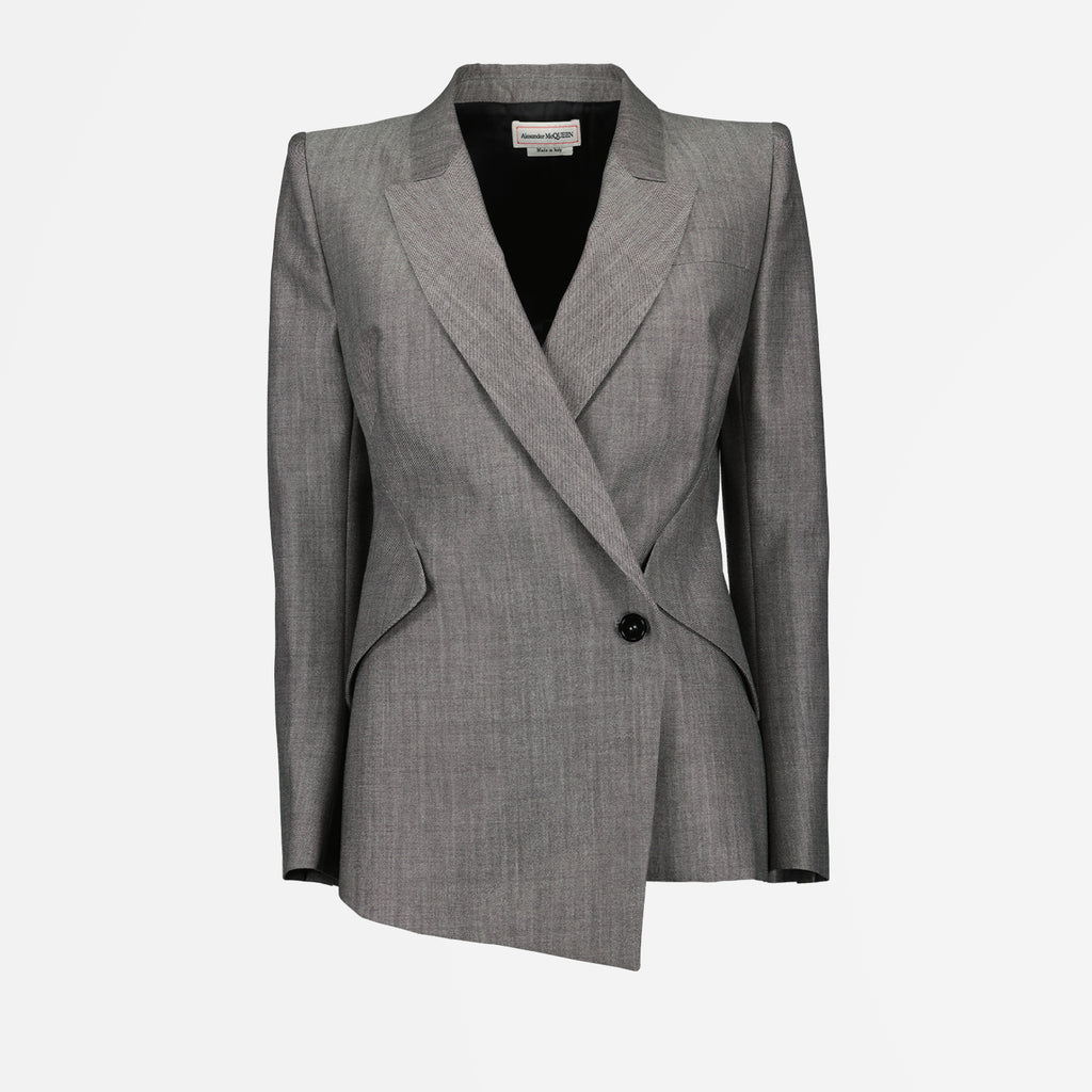 재킷 Blazer en laine Alexander McQueen 회색 Femme