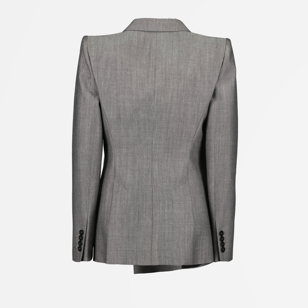 재킷 Blazer en laine Alexander McQueen 회색 Femme