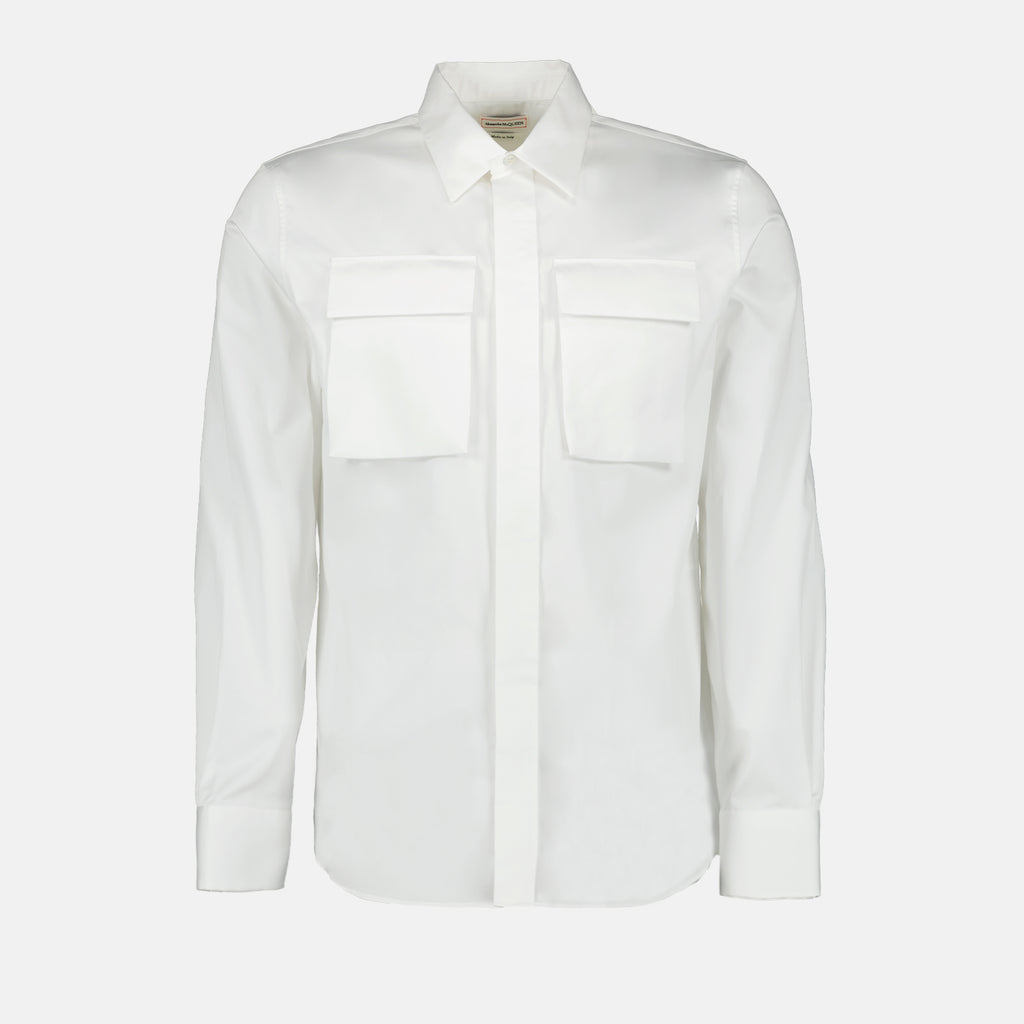 Chemises Chemise à poches militaires Alexander McQueen Blanc Homme