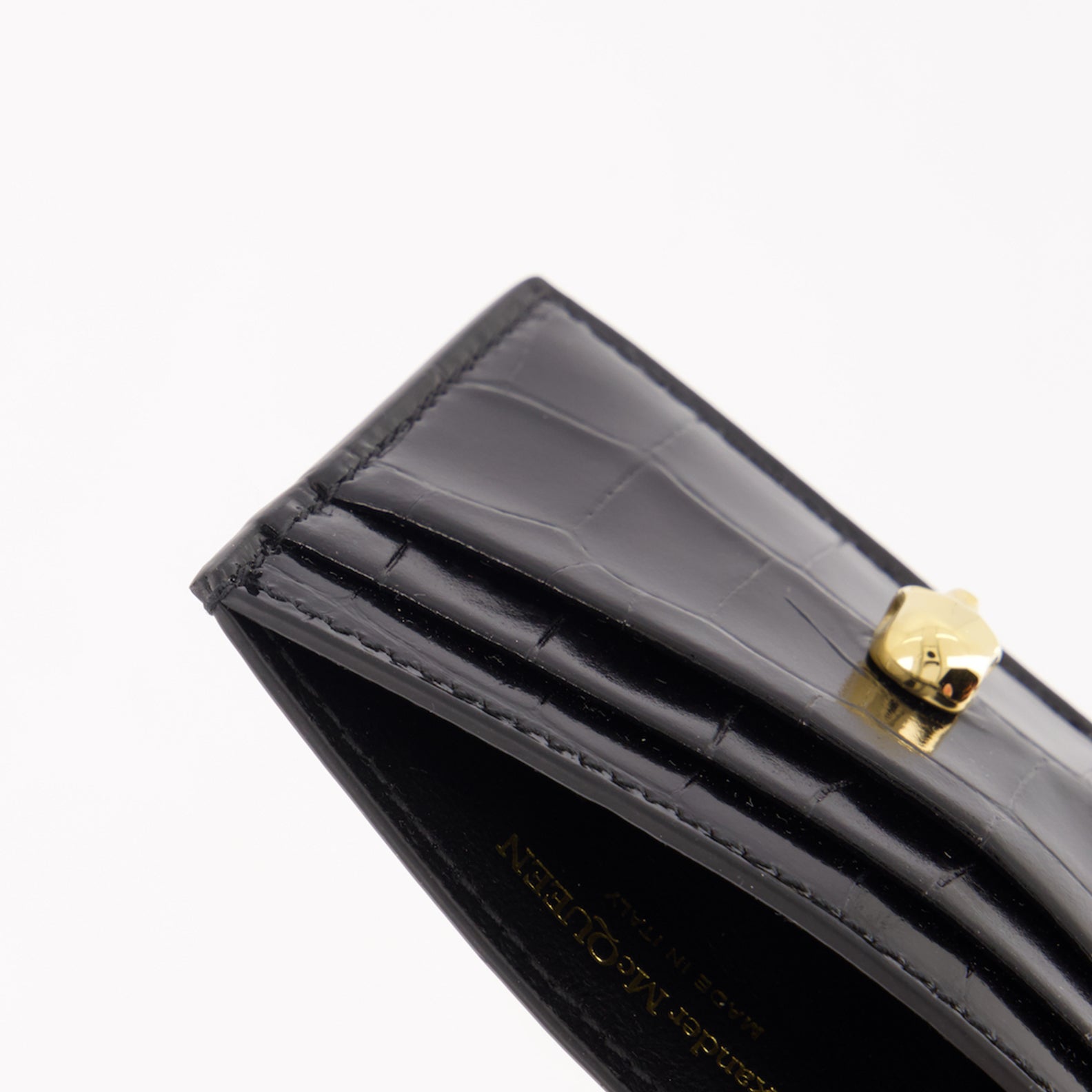 Pequeños artículos de cuero Porte-carte Skull Alexander McQueen Negro Femme