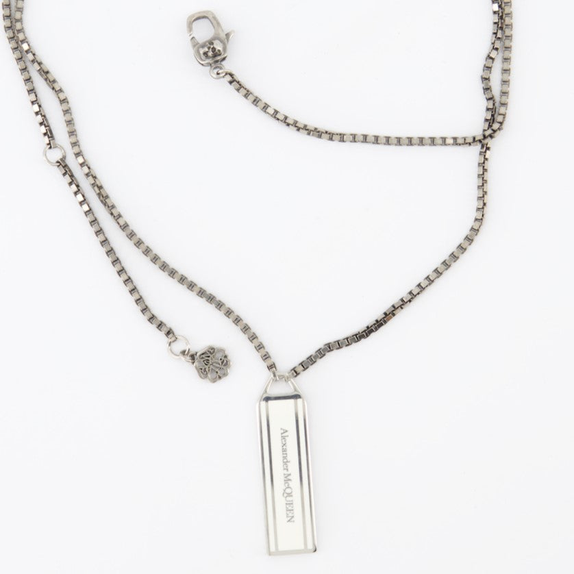 Gioielli Collier Enamel Tag Alexander McQueen Argento Homme