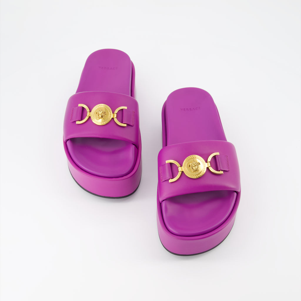 Sapatos abertos Sandales à plateforme Medusa Versace Roxo Femme