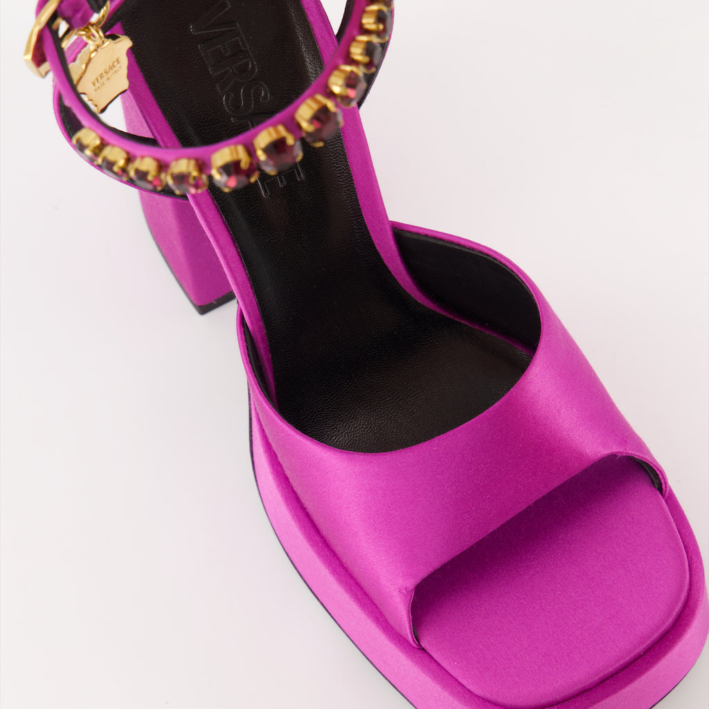 Chaussures ouvertes Sandales à plateforme Medusa Aevitas Versace Rose Femme