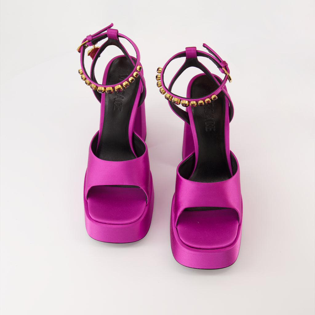 Chaussures ouvertes Sandales à plateforme Medusa Aevitas Versace Rose Femme