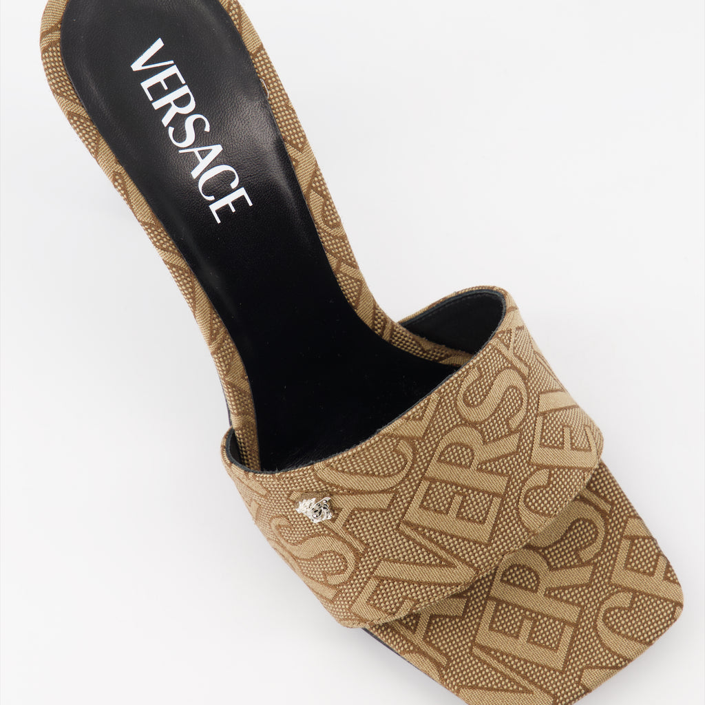 Offene schuhe Mules monogrammées Versace Beige Femme