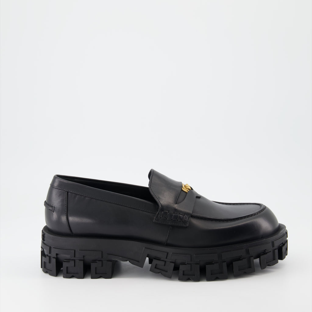 Loafers Greca Portico Loafers Versace Black Man