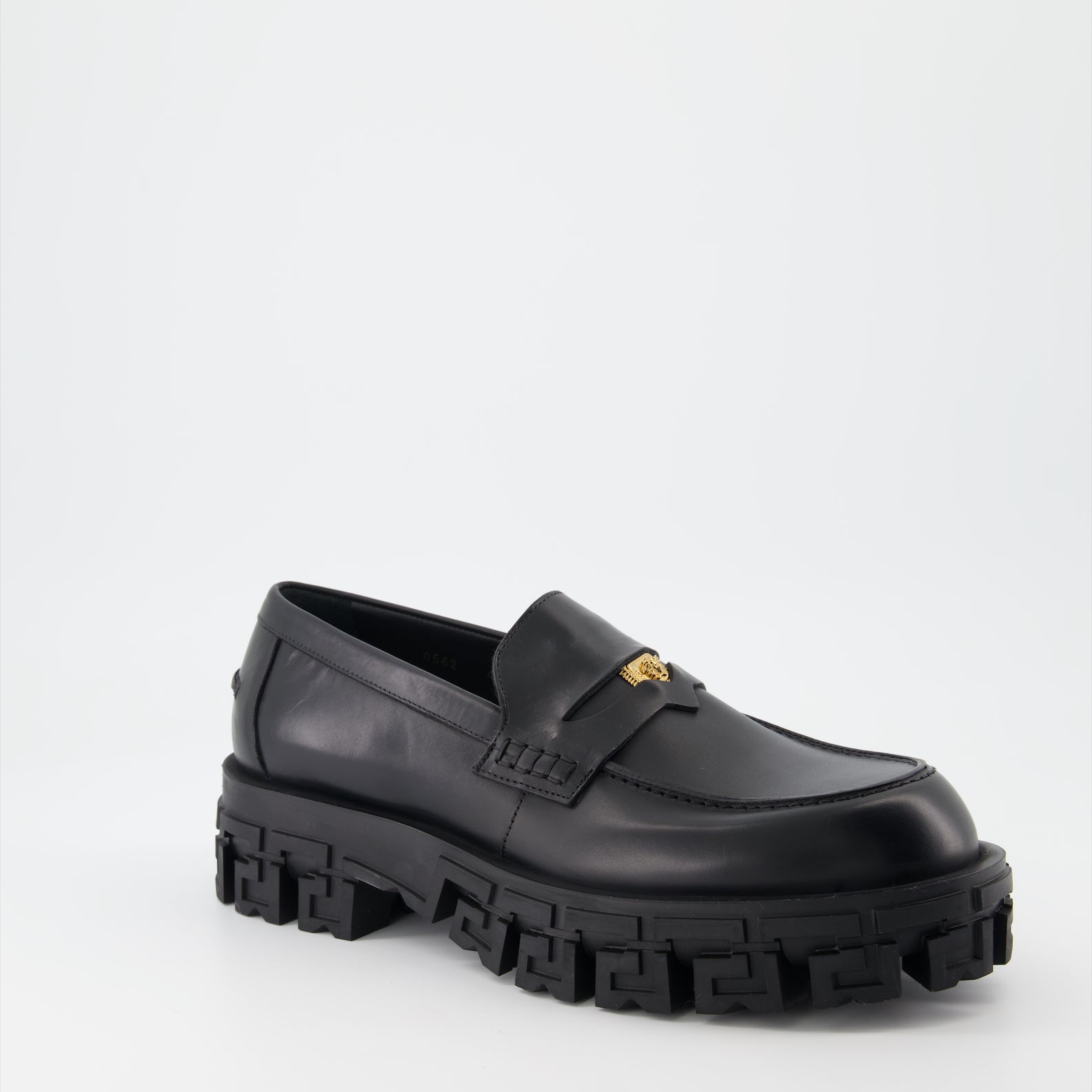 Loafers Greca Portico Loafers Versace Black Man