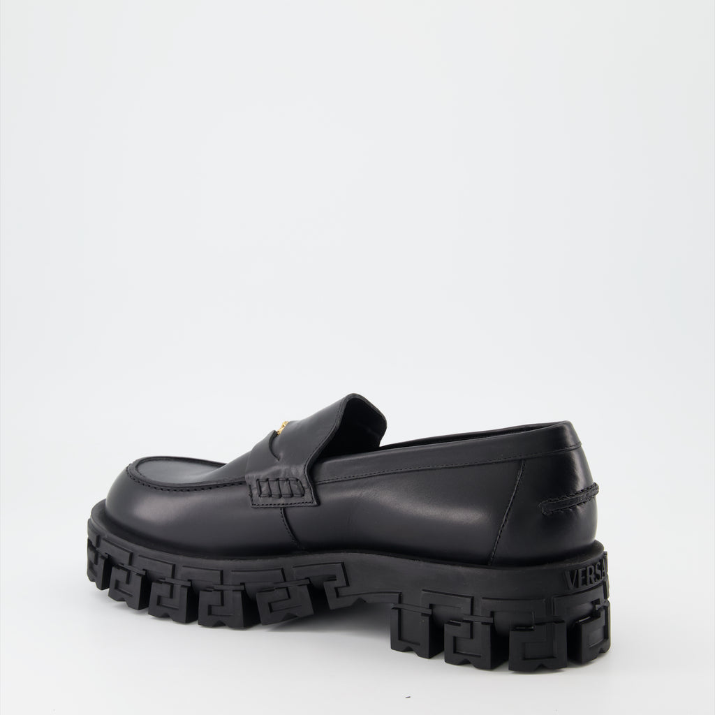Loafers Greca Portico Loafers Versace Black Man