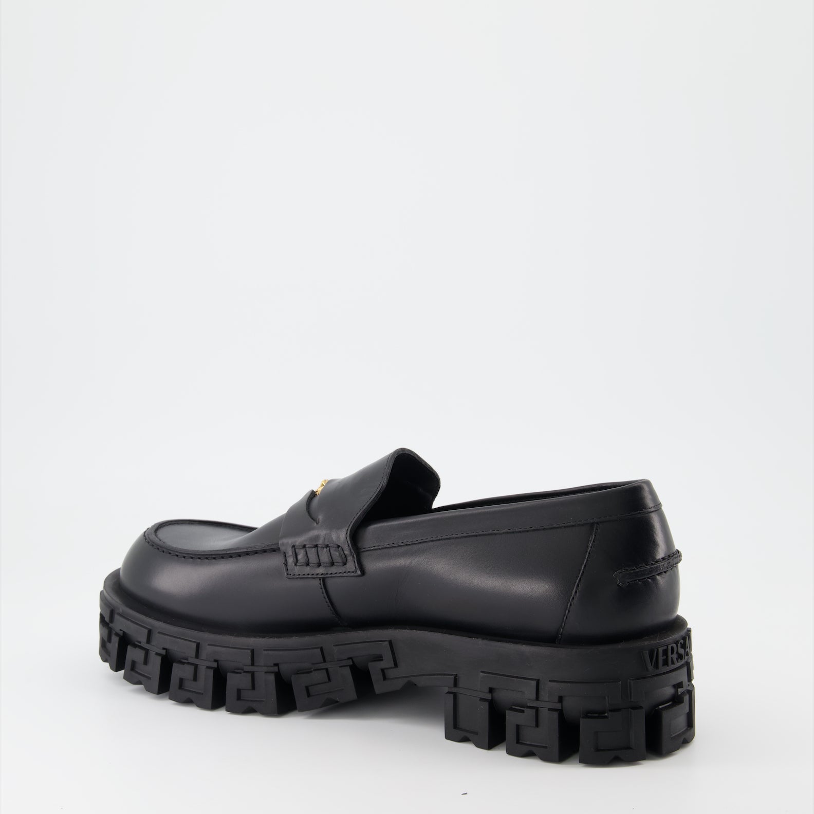 Loafers Greca Portico Loafers Versace Black Man