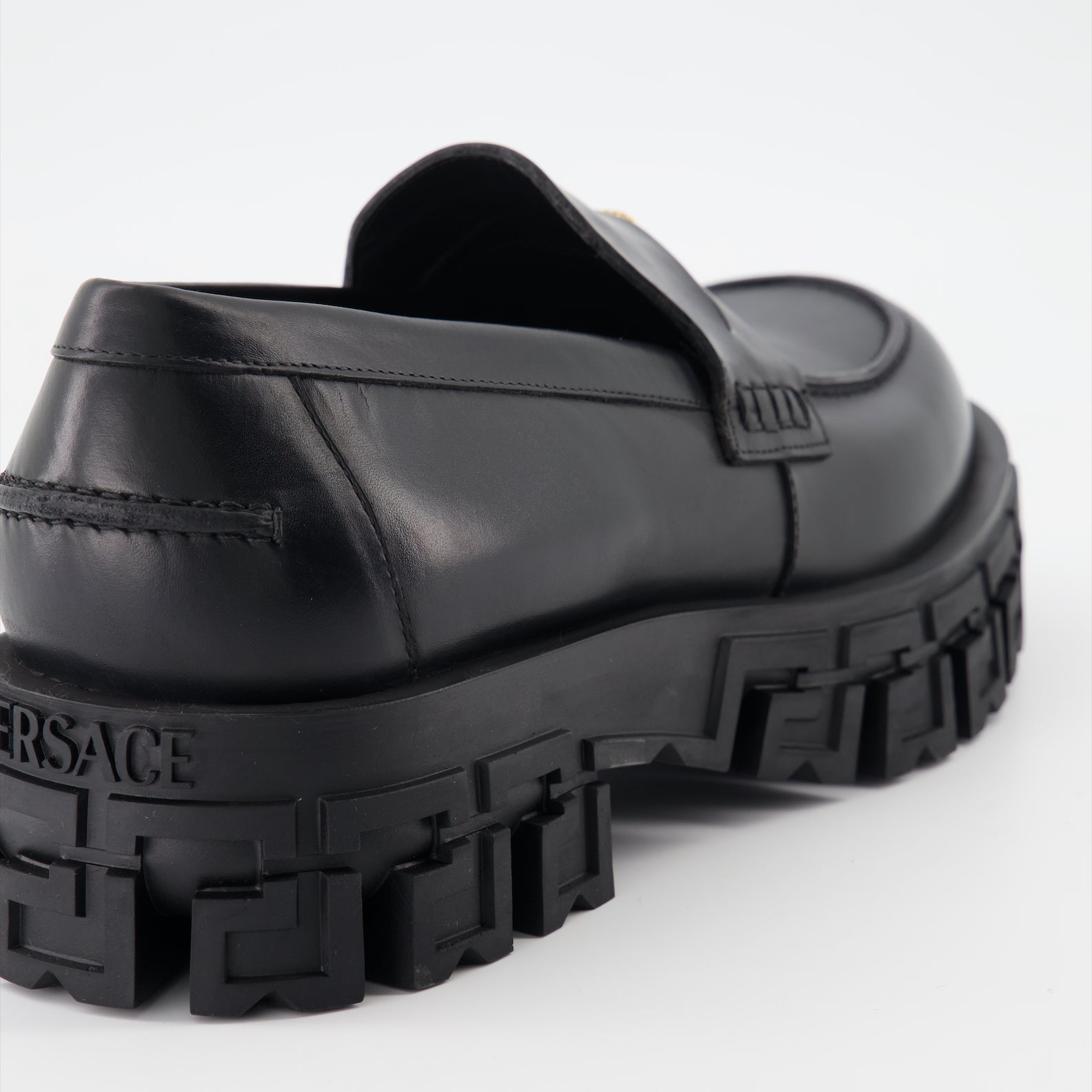 Loafers Greca Portico Loafers Versace Black Man