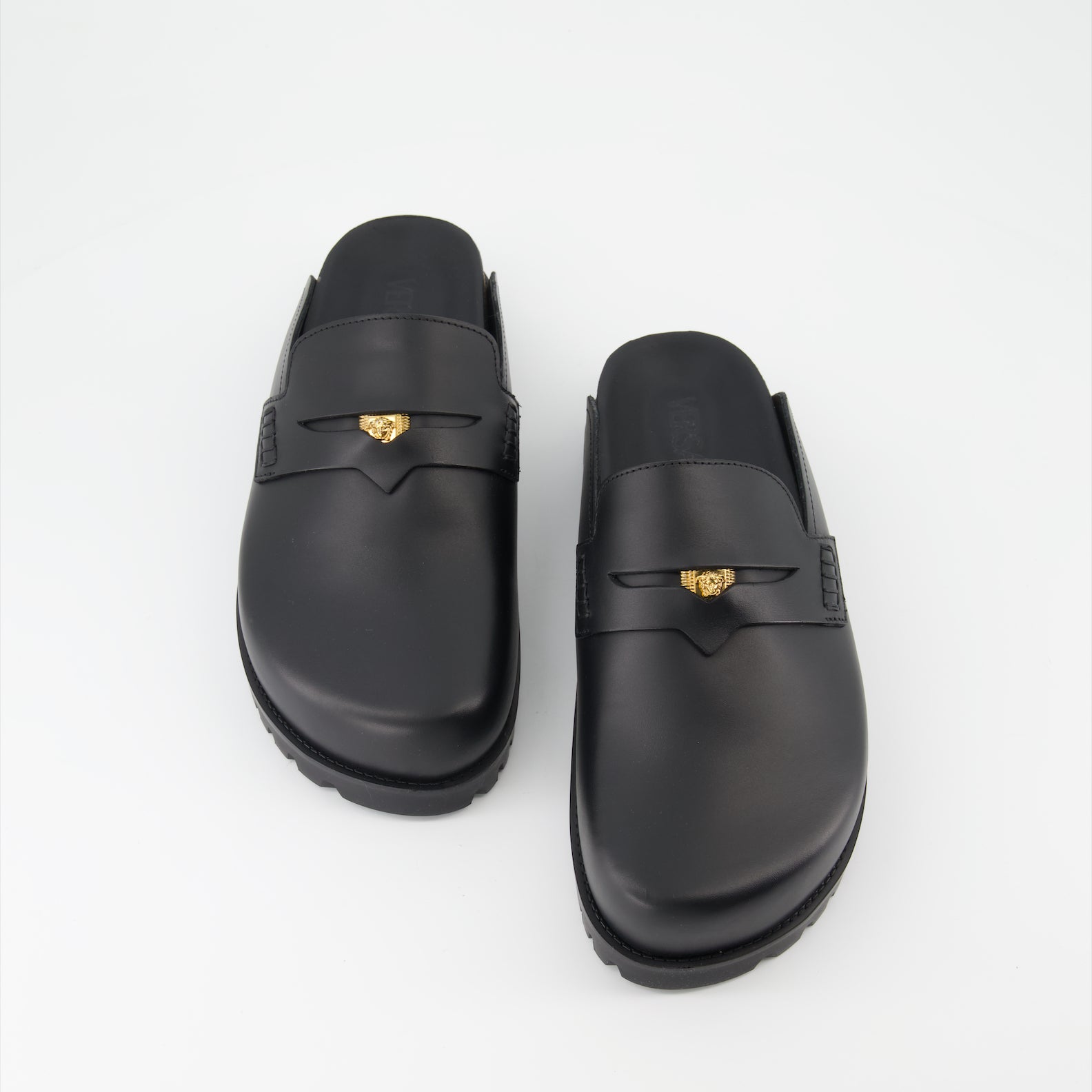 Open shoes Medusa Mules Versace Black Man