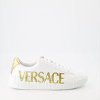 Baskets Baskets à logo Greca Versace Blanc Homme