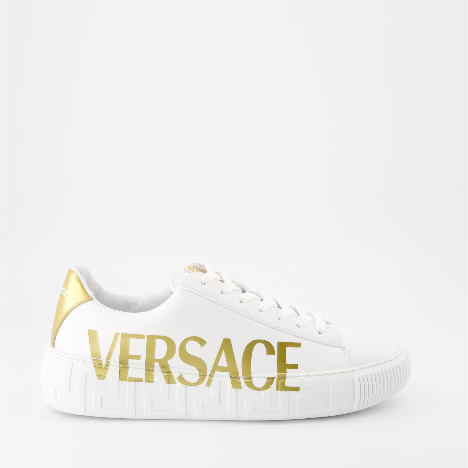 Baskets Baskets à logo Greca Versace Blanc Homme