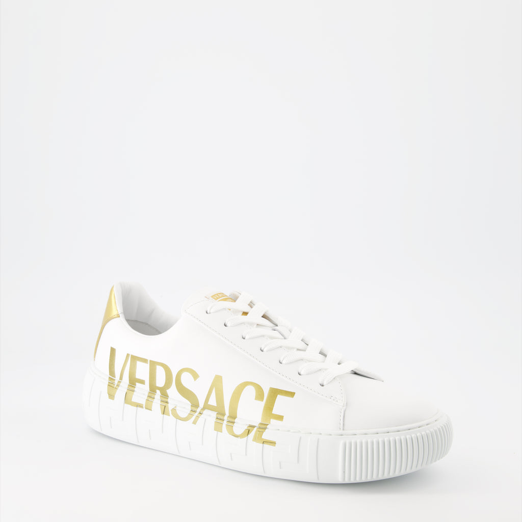 Baskets Baskets à logo Greca Versace Blanc Homme